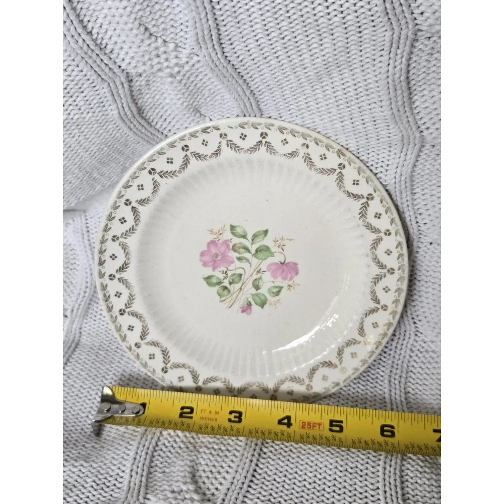 Vintage American Homes Paula Bread & Butter / Dessert Plate 22K Gold‎ Floral USA